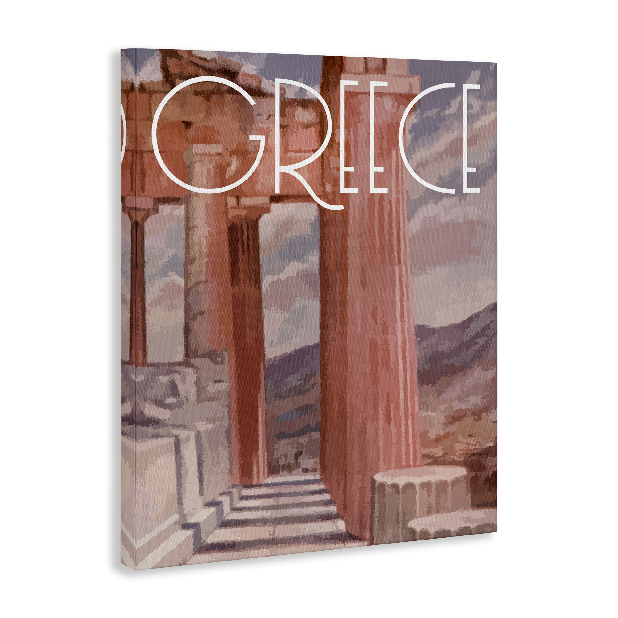 Stupell Industries Greece City Landmarks Buildings & Architecture Painting Wrapped Canvas Art Print Wall Art, 16 x 20