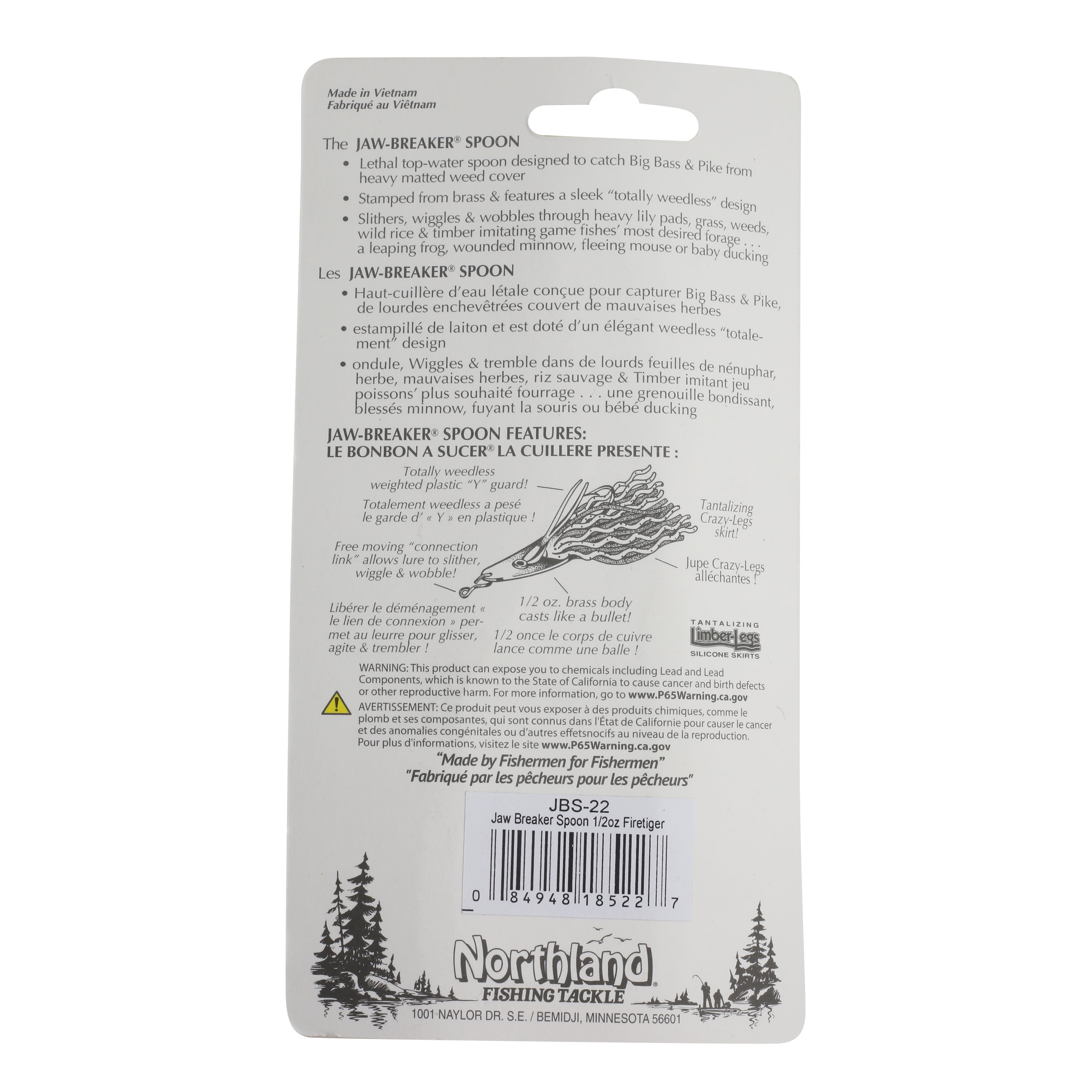 Northland Tackle Jaw-Breaker Spoon, Freshwater, Silver Shiner