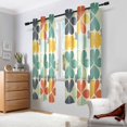 thumbnail image 2 of Yayeee Window Curtains Light Filtering 63"x42" Grommet Panel Pair Home Living Room Decor, Beige Clover Pattern, 2 of 7