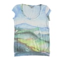 thumbnail image 1 of dELiA*s Womens Nikki Watercolor Graphic T-Shirt aqua S, 1 of 1