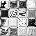 thumbnail image 1 of Zeus Modern Black and White Geometric Print Cushion Cover Sofa Decor Pillow Case, 1 of 7
