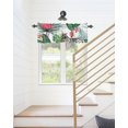 thumbnail image 6 of Kitchen Cafe Valance Curtain for Small Windows,Tropical Watercolor Pink Flamingo Green Palm Leaf Zebra Animal Rod Pocket Valances White Window Treatment Panel for Living Room/Bedroom/Bathroom,42x18in, 6 of 9
