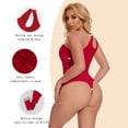 thumbnail image 2 of COMFREE Women's One Shoulder Cutout Front Sleeveless Bodysuit Thong Body Suit Tank Top, 2 of 6