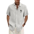 thumbnail image 2 of Big and Tall Hawaiian Shirt for Men Tropical Floral Beach Shirts Short Sleeve Casual Button Down Shirt 2026 White M, 2 of 5