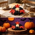thumbnail image 6 of Fall Halloween Decoration for Home Indoor Outdoor Clearance Under $5.00!Halloween Autumns Harvests And Thanksgiving Table Decoration And Artificial Sunflower And Maple Leaf Candle Ring/Wreath, 6 of 6