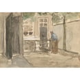 thumbnail image 2 of Johan Hendrik Weissenbruch 24x18 Black Ornate Framed Double Matted Museum Art Print Titled: View of a Courtyard from the Artist's Studio in the Kazernestraat in the Hague (1834 - 1, 2 of 5