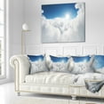 thumbnail image 2 of Designart Blue Sky and Sun over Clouds - Contemporary Landscape Printed Throw Pillow - 18x18, 2 of 4