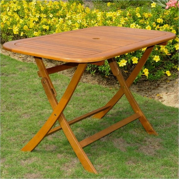 Pemberly Row Rectangular Folding Table in Natural Stain