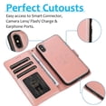 thumbnail image 3 of Funda tipo cartera de PU con tapa para iPhone X/XS, estilo empresarial, con cordón, ranuras para tarjetas, función atril, compatible con carga magnética, a prueba de caídas, protección total., 3 of 5