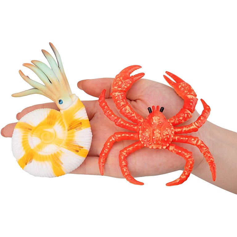 8PCS Plastic Sea Ocean Animal Figurines Bath Toy with Crab