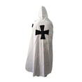 thumbnail image 2 of Medieval Crusader Cloak Hood Renaissance Hooded Cotton Cape Templar Halloween Costume, 2 of 4