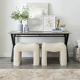 thumbnail image 2 of Roundhill Furniture Zorya Contemporary Faux Fur U-Shaped Ottoman, Set of 2, 2 of 11