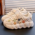 thumbnail image 4 of huajiao Toddler Kids Lace-Up Chunky Platform Sneakers Round Toe Lo𝐰 Top Breathable Dad Shoes Comfortable Non-Slip Sport Shoes, 4 of 8