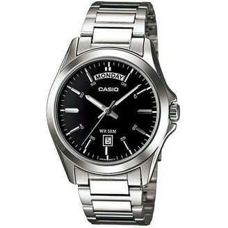 Casio Men's Black Leather Strap Analog Wristwatch, MTP-M305L-1A2V