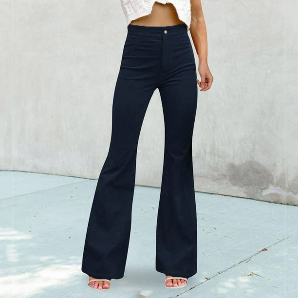 WILLBEST Pantalones Casuales de Pana para Mujer, con Cintura Elástica, Cómodos y elegantes para el Día a Día. Chica