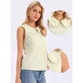 thumbnail image 2 of DARING DIVA Women's Button-Down Peter Pan Collar Tank Tops XS Apricot, 2 of 6