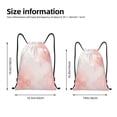 thumbnail image 4 of Drawstring Backpack - Pink Marble Splash Proof Small Drawstring Gym Bag for Women Men, Cinch Sports String Bag Backpack for Travel Swimming Beach, 4 of 8