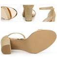 thumbnail image 4 of Sandalias De Tacón Grueso Con Correa En El Tobillo Con Purpurina Para Mujer color oro 36, 4 of 6