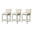 thumbnail image 1 of Maven Lane Hugo Counter Stool, White Oak w/ Natural Fabric Upholstery, Set of 3, 1 of 6