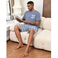 thumbnail image 4 of EKOUAER Mens Pajamas Set Soft Lounge Set V Neck Sleep Nightwear Short Sleeve Pjs with Pocket, 4 of 6