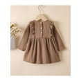 thumbnail image 3 of xiaxaixu Robe d'Automne pour Filles, Couleur Unie Col Rond à Volants Manches Longues, 3 of 8