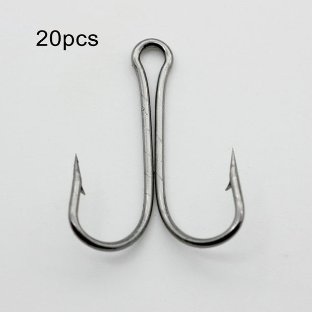 20PCS/SET Durable Use Carbon Steel Fishing Hooks Crank Hook Fly Tying  Double Hook For Lure Outdoor Fishing Accessories