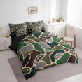 thumbnail image 2 of Castle Fairy Camo Camper Pattern Twin Bedding Sets 7-Piece for Kids, Camouflage Art Bedding Comforter Set for Bedroom, Green Brown,Black Reversible, 2 of 7