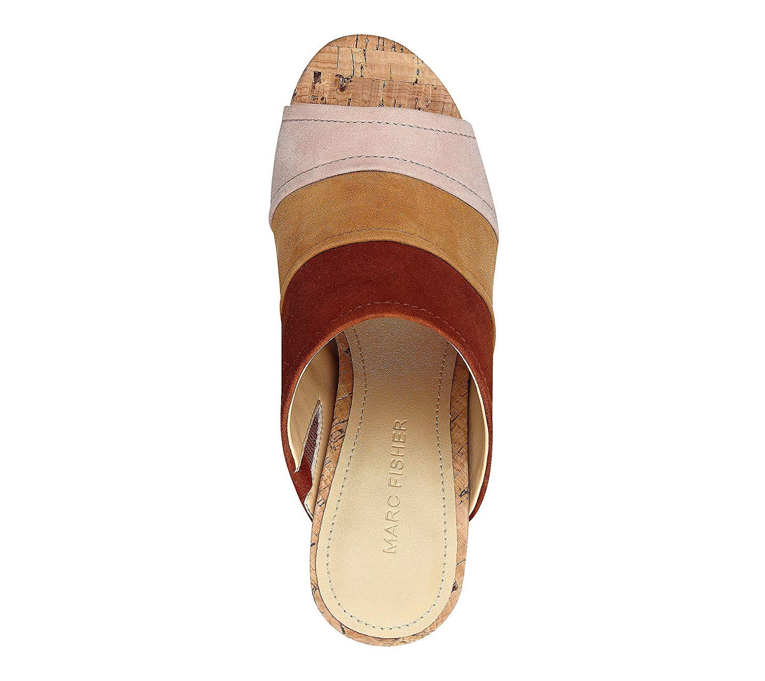 Marc Fisher Womens Prenna Leather Open Toe Casual Mule Sandals