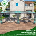 thumbnail image 2 of MELLCOM Louvered Pergola with Adjustable Aluminum Rainproof Roof, Outdoor Hardtop Gazebo for Patio, Lawn & Garden, Curtains and Netting Included, Dark Gray, 12' × 20', 2 of 7
