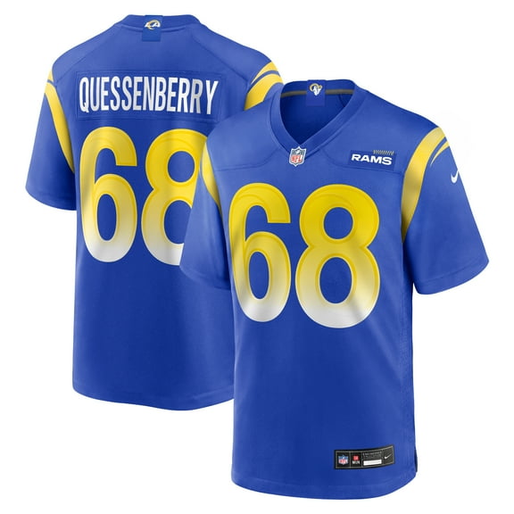 Men's Nike David Quessenberry Royal Los Angeles Rams Team Game Jersey