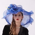 thumbnail image 2 of Hat for Women , Women Hat , Vacation Hats for Women European Fashion Sun Hat with Mesh Lace Flower Design Outdoor Foldable Wide Brim Summer Hat for Women, 2 of 3