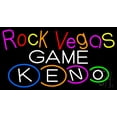 thumbnail image 1 of Rock Vegas Keno 2 LED Neon Sign 13 x 24 - inches, Black Square Cut Acrylic Backing, with Dimmer - Bright and Premium built indoor LED Neon Sign for wall décor, arcarde, and storefront., 1 of 7