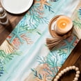 thumbnail image 3 of Ocean Coastal Table Runner 120 Inches, Summer Nautical Beach Coral Starfish Bed Runner Dresser Scarves Tabletop for Indoor Outdoor Parties/Ceremony/Banquet, 13"x 120", 3 of 8