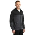 thumbnail image 4 of Sport-Tek Tech Fleece Colorblock Full Zip Hooded Jacket-XS (Black/ Graphite Heather/ Black), 4 of 6