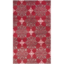 SAFAVIEH Stone Wash Raphael Geometric Area Rug, Red/Ivory, 5' x 8'
