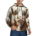 thumbnail image 2 of Wukai Cow With Butterflies Print Men Hoodies Fleece Sweatshirts Long Sleeve Sweaters Pullover Fall Outfits Winter Clothes-3X-Large, 2 of 7