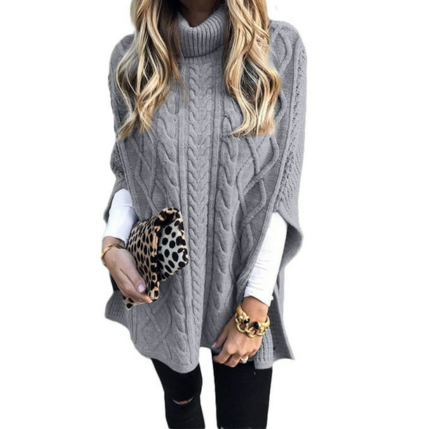 Suéter chal cómodo a prueba de viento Qarigey Tippet tejido ocio Casual bufanda elegante Otoño Invierno calle suelta Accesorios de disfraces Gris XXXL
