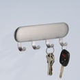 thumbnail image 2 of iDesign Self-Adhesive Stainless Steel Key Rack with 4 Hooks for Entryway, Hallway, and Garage, 2 of 8
