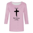 thumbnail image 4 of YanHoo Women's Plus Size Easter 3/4 Sleeve Easter Shirts for Girls Women Fashion Three Quarter Sleeve Tops Casual Printed T Shirt Trendy Sweater for Women, 4 of 5