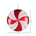 thumbnail image 2 of Vickerman 6" Red-White Swirl Flat Candy Christmas Ornament, 2 of 5