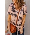 thumbnail image 3 of Chase Secret Womens Tie Dye Short Sleeve V Neck Tee Shirts Summer Casual Loose Fashion Tops Petite, 3 of 6