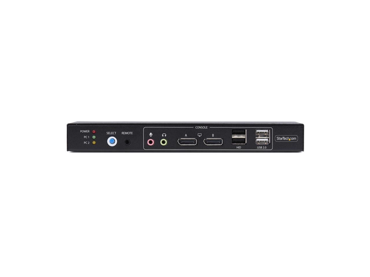 StarTech 2-Port Dual-Monitor DisplayPort KVM Switch with Dual View Video Matrix- 4K 60Hz - 4x USB Hub Ports - Hotkey Switching - DP 1.2 Matrix KVM   P2ADD121D-KVM-SWITCH