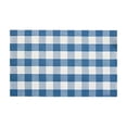 thumbnail image 2 of Blue White Plaid Cotton Blend Doormat for Front Door Entryway, Hand Woven Layered Washable Rug for Porch, Farmhouse Home Decor Indoor Outdoor Floor Mat, 2 of 6