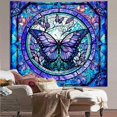 thumbnail image 2 of Tapiz para colgar en la pared con forma de mariposa de cristal teñido, 150 x 130 cm, 2 of 3