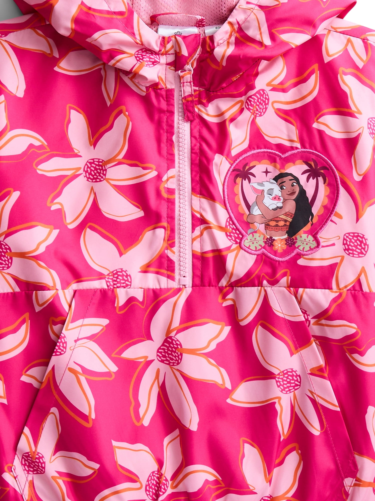 Character Toddler Girl Half- Zip Windbreaker with Hood, Sizes 2T-5T