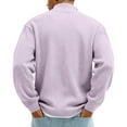 thumbnail image 4 of Hogleaql Men's Corduroy Sweatshirt Stand Collar 1/4 Zip Up Comfortable Long Sleeve Plus Size Trendy Pullover Lightweight Warm Fall Winter Solid Color Sweaters Tops Purple XL, 4 of 6