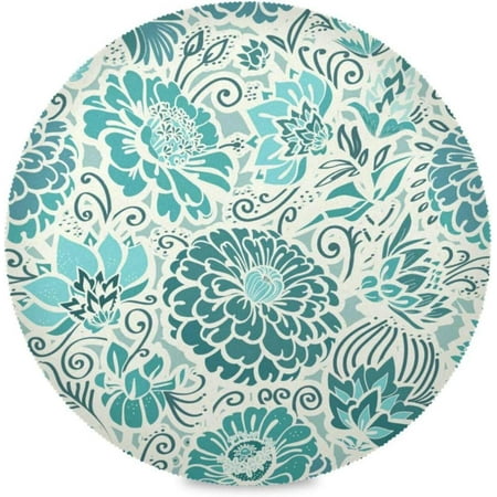 

Hyjoy Green Mandala Flower Round Placemats Set of 4 Non-Slip Heat Resistant Washable Table Mats for Kitchen Dining Table Decoration 15.4 Inch