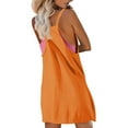 thumbnail image 4 of Yigetop Robe Athlétique avec Shorts! Combinaison-Short Décontractée Élégante Unie pour Femme à Double Poche avec Bretelles Réglables orange TG, 4 of 4