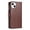 Brown, variant on SaniMore Wallet Case for iPhone 15, RFID Blocking PU Leather Zipper Handbag Purse Flip Cover, Kickstand Folio Case with Card Slot Wrist Strap Lanyard for iPhone 15, Brown