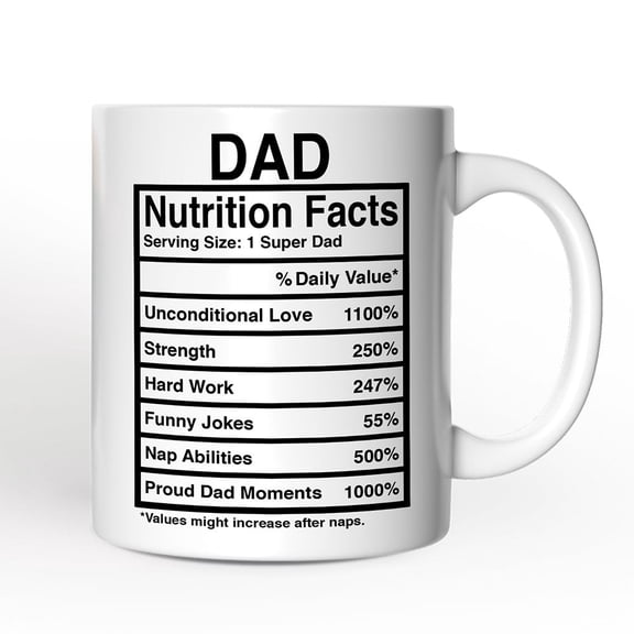 Dad Nutrition Facts Personalized Mug, Birthday Gift with Custom Name